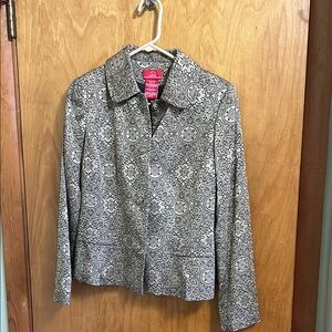 Oscar by Oscar de la Renta Women's Olive Green Patterned Jacket